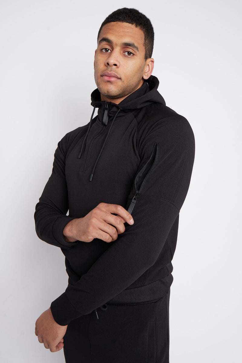 Black Half Zip Tracksuit - Ceisz