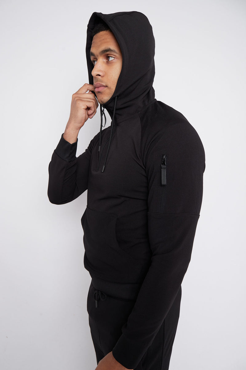 Black Half Zip Tracksuit - Ceisz